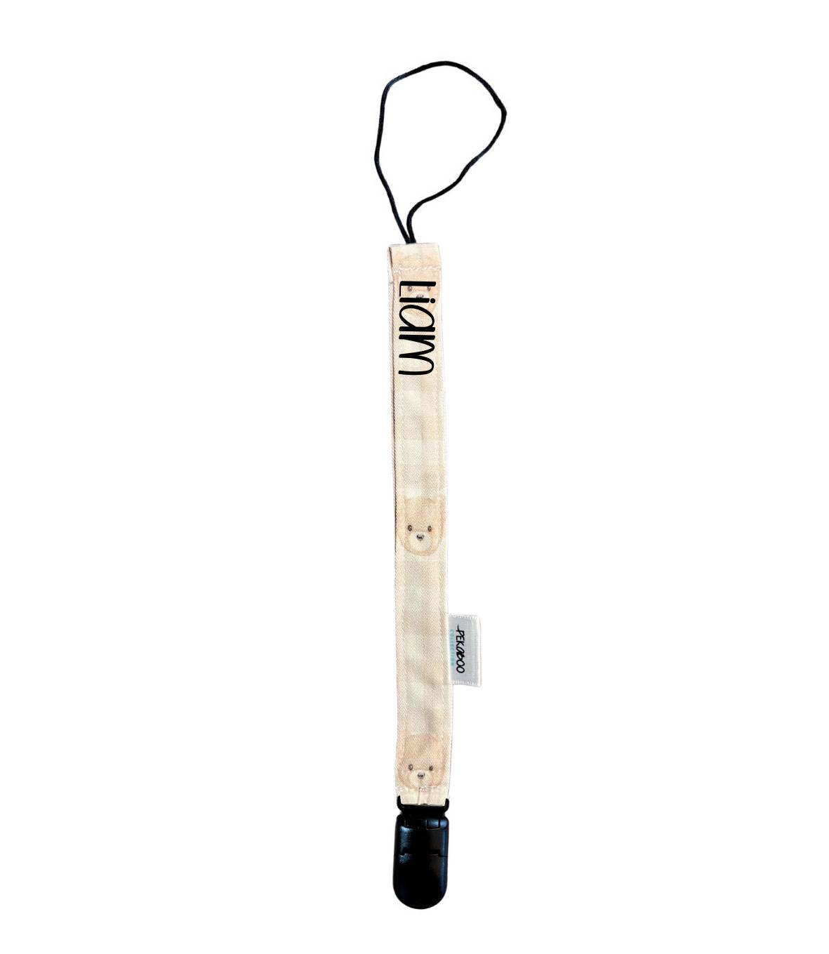 Attache-suce personnalisé - Ourson beige (Noir)