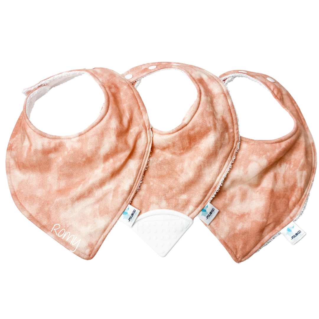 Bavoir - Marbré rose