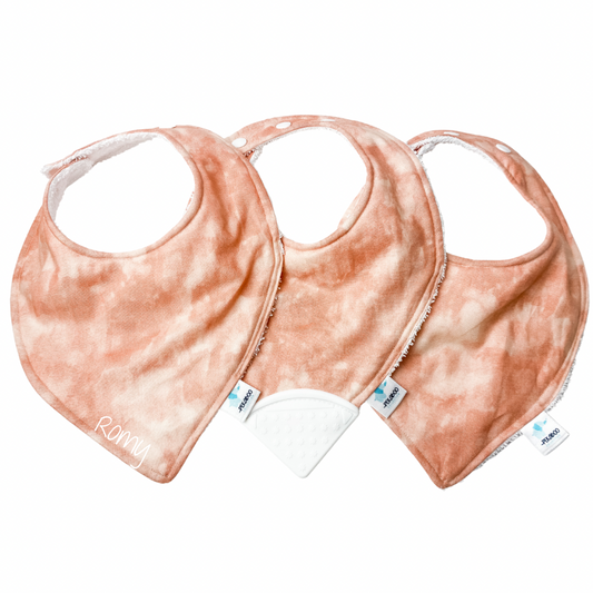 Bavoir - Marbré rose
