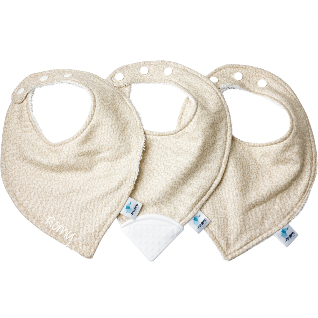 Bavoir - Motifs beige pâle