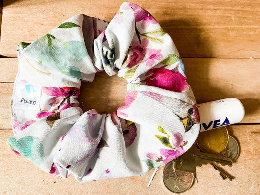 Chouchous à zip pochette - Fleuri colibri