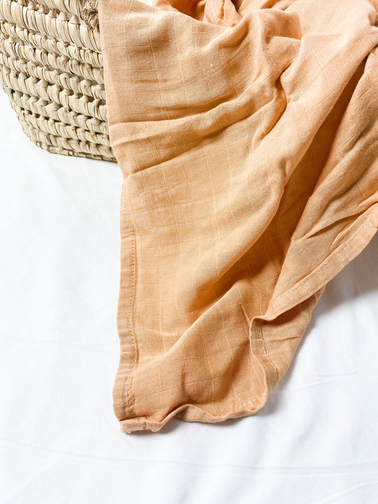 Couverture mousseline de bambou - Beige rouille