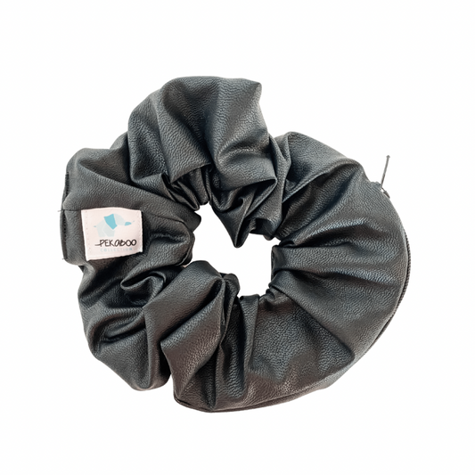 Chouchous à zip pochette - Cuirette noire